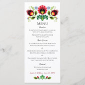 Pools Folk Flowers Red Menu (Voorkant)