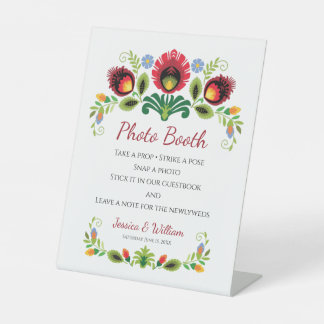 Pools Folk Flowers Red Reclamebord Met Voetstuk