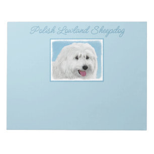 Pools Laagland Sheepdog-schilderij - Dog Art-blocn Notitieblok