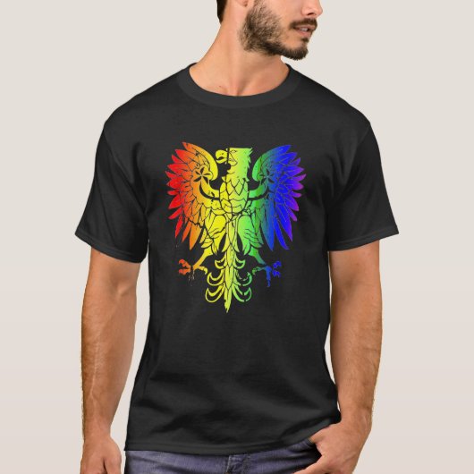 Pools land Gay Pride Eagle Poolse Gay Pride T-shirt (Voorkant)