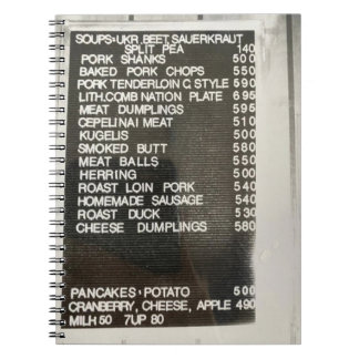 Pools Litouws menu Oude School Recipbook Notitieboek