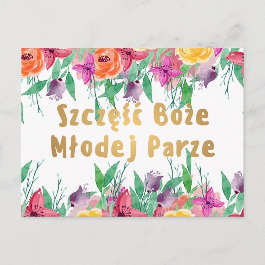 Pools Polen Wedding po polsku Briefkaart (Voorkant)