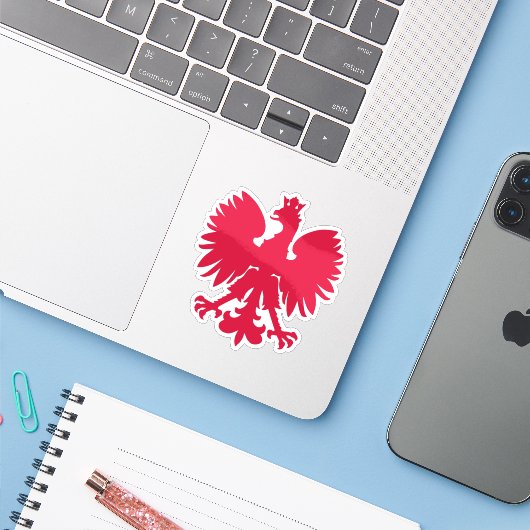 Pools wapen adelaar sticker (Laptop met iPhone)