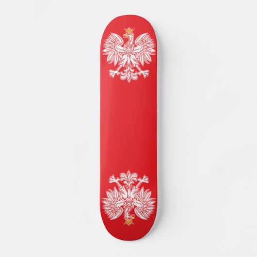 Poolse adelaar in rode skateboard (Voorkant)