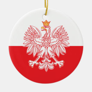 Poolse adelaar in rood keramisch ornament