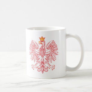 Poolse adelaar in rood koffiemok