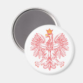 Poolse adelaar in rood magneet (Voorkant / Achterkant)