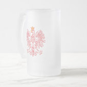 Poolse adelaar in rood matglas bierpul (Voorkant links)