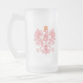 Poolse adelaar in rood matglas bierpul (Links)