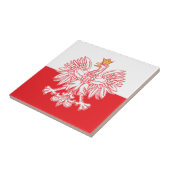 Poolse adelaar in rood tegeltje (Zijkant)