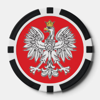 Poolse adelaar met gouden kroon poker chips