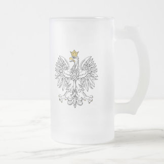 Poolse adelaar met goudkroon matglas bierpul