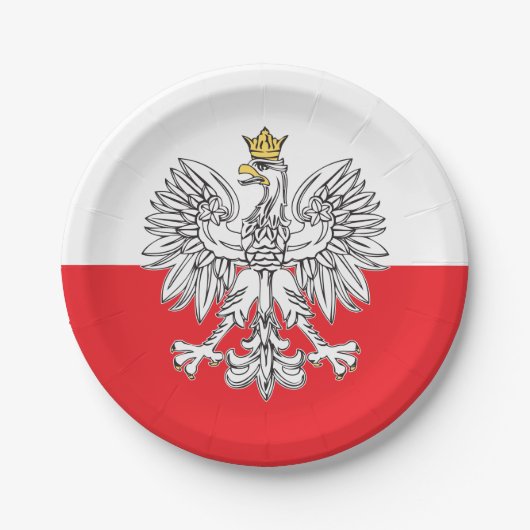 Poolse adelaar met goudpapier Bord (Voorkant)