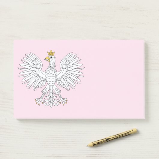 Poolse adelaar post-it® notes (Op bureau)