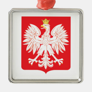 Poolse Adelaar Rode Schild Metalen Ornament