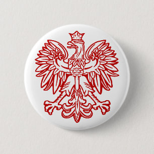 Poolse adelaar ronde button 5,7 cm