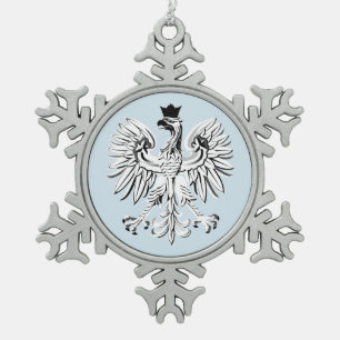 Poolse adelaar tin sneeuwvlok ornament