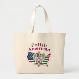 Poolse Amerikaanse kaart Grote Tote Bag