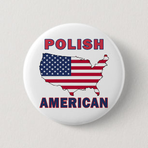 Poolse Amerikaanse kaart Ronde Button 5,7 Cm