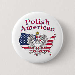 Poolse Amerikaanse kaart Ronde Button 5,7 Cm