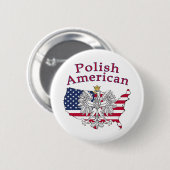 Poolse Amerikaanse kaart Ronde Button 5,7 Cm (Voorkant /achterkant)