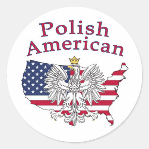 Poolse Amerikaanse kaart Ronde Sticker
