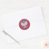 Poolse Amerikaanse Pride Ronde Sticker (Envelop)