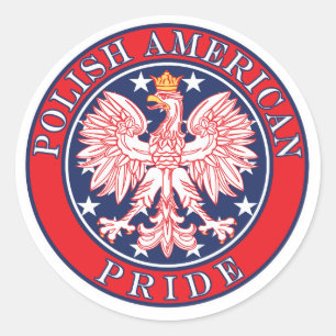 Poolse Amerikaanse Pride Ronde Sticker