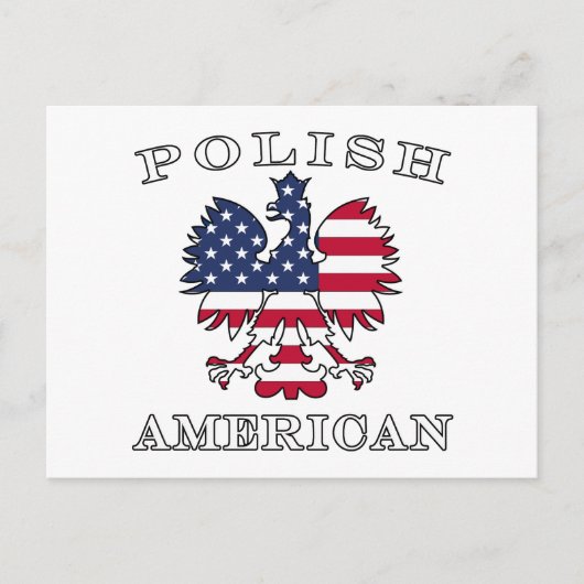 Poolse Amerikaanse vlag Eagle Briefkaart (Voorkant)