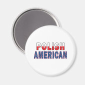 Poolse Amerikaanse vlag Magneet (Voorkant / Achterkant)