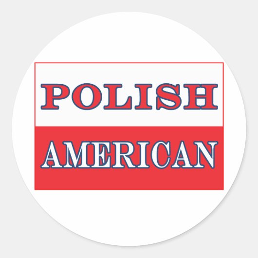 Poolse Amerikaanse vlag Ronde Sticker (Voorkant)
