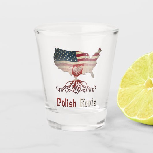 Poolse Amerikaanse wortels, Polen Shot Glas (Voorkant)