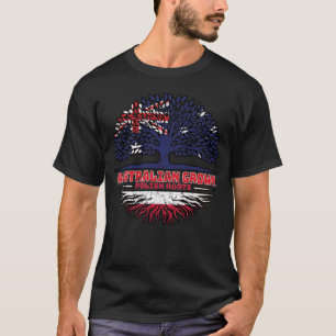 Poolse Australische Australische vlag - Boomwortel T-shirt