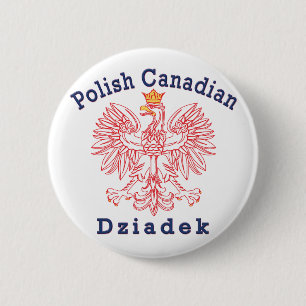 Poolse Canadese adelaar Dziadek Ronde Button 5,7 Cm