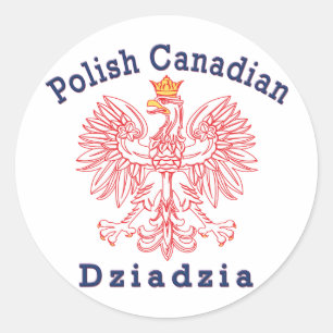 Poolse Canadese adelaar Dziadzia Ronde Sticker