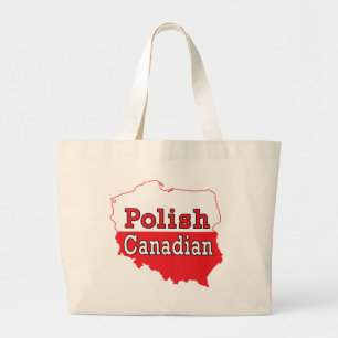 Poolse Canadese Poolse kaart Grote Tote Bag
