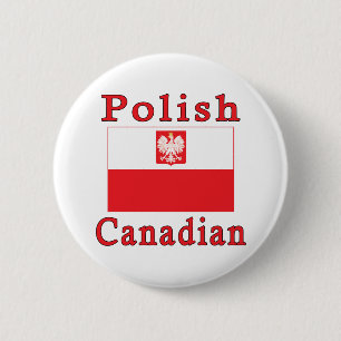 Poolse Canadese valkenvlag Ronde Button 5,7 Cm