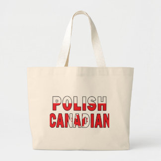 Poolse Canadese vlag Grote Tote Bag