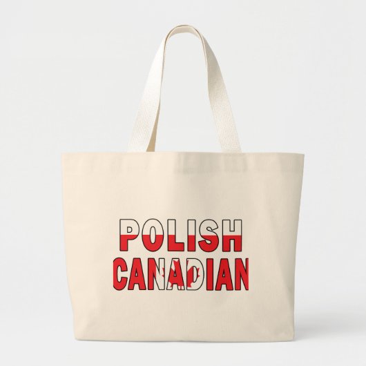 Poolse Canadese vlag Grote Tote Bag (Voorkant)