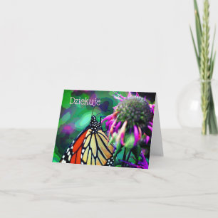 Poolse dank u Butterfly Art Persoonlijke Kaart