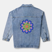 Poolse design bloemen. denim jacket (Achterkant)