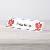 Poolse Eagle Custom Name Bord Bureau Naambordje (Voorkant)