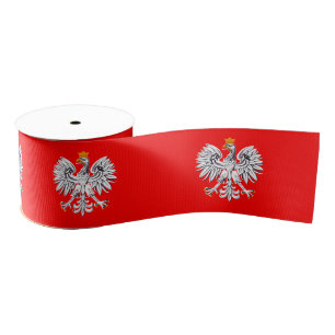 Poolse Eagle, Rode Poolse vlag stijl lint, Polen Grosgrain Lint