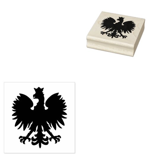 Poolse Eagle Wood Stamp Rubberstempel (Gestempeld)