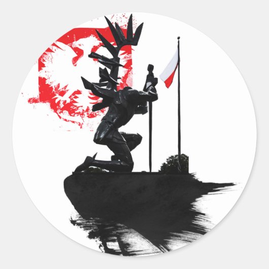 Poolse echtgenoot ronde sticker (Voorkant)