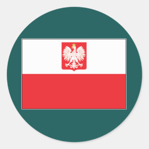 Poolse Falcon Flag Ronde Stickers