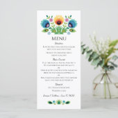 Poolse Folk Bloemen Lavendel en Geel Menu (Staand voorkant)