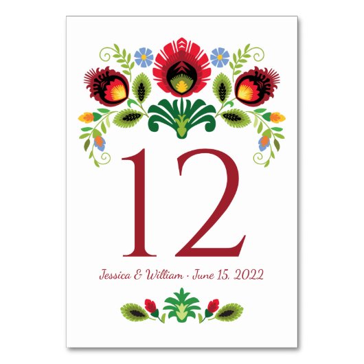 Poolse Folk Flowers Red Table Card Kaart (Achterkant)