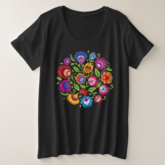 Poolse folklore cirkel grote maat t-shirt (Design voorkant)