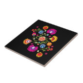 Poolse folklore met roze bloemen tegeltje (Zijkant)